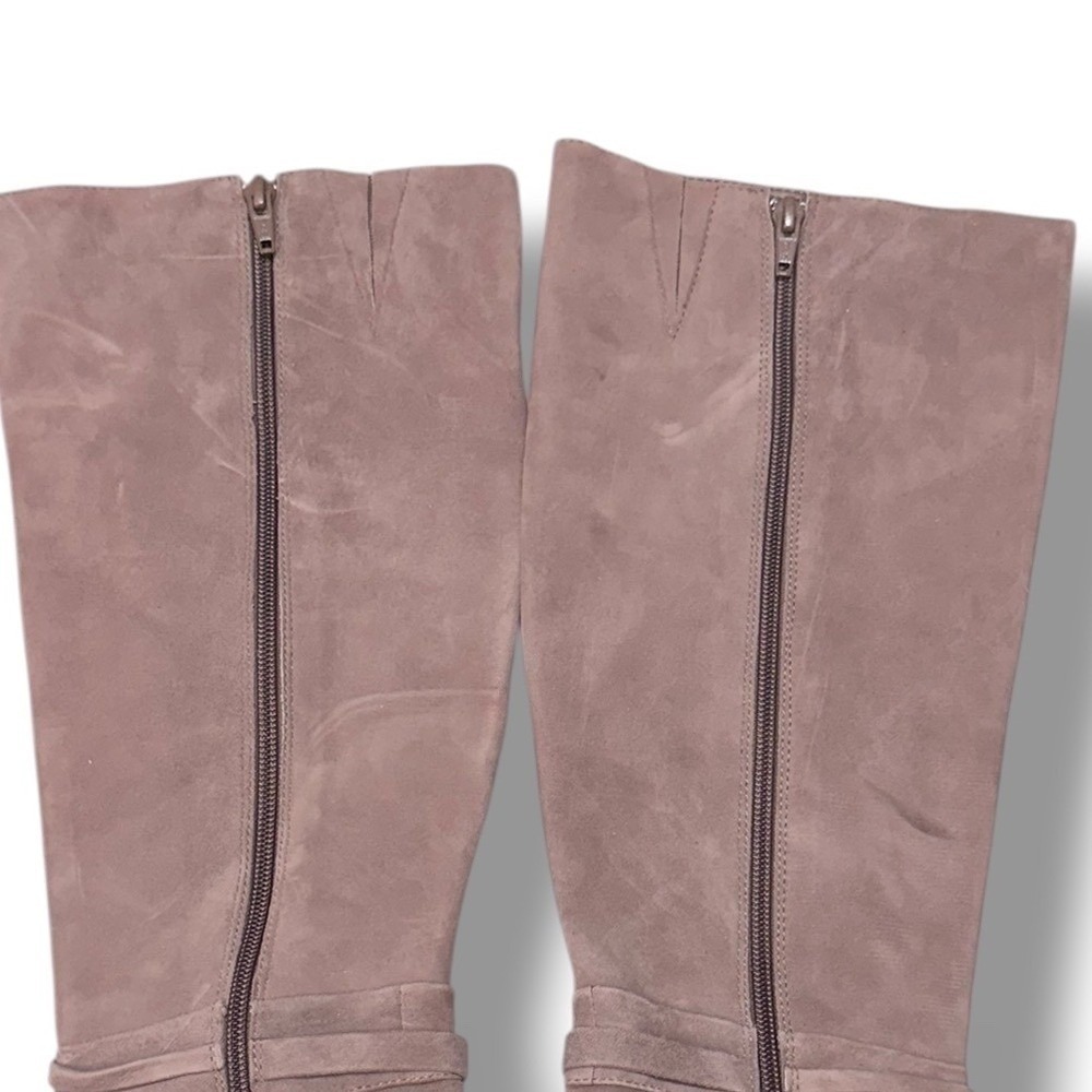 Antonio Melani Taupe Suede Knee High Boots with Gold Buckle Accent Size 6M - Picture 16 of 16